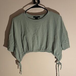 Forever 21 Olive Green Drawstring Crop Top